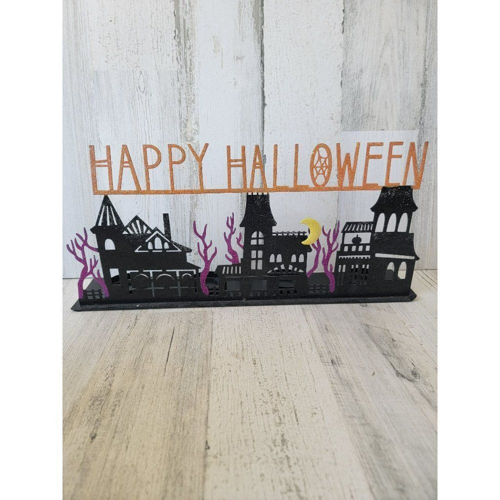 Halloween midnight market glitter tea light‎ holder scary figure